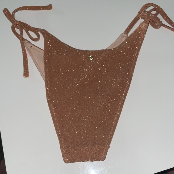 Victoria’s Secret Shimmer Side-Tie Brazilian Bikini Bottom in Toasted Sugar - Picture 6 of 7